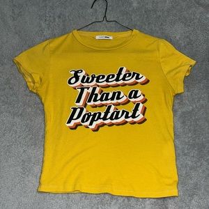 Yellow  graphic crop top. Gently worn 1-2 times.